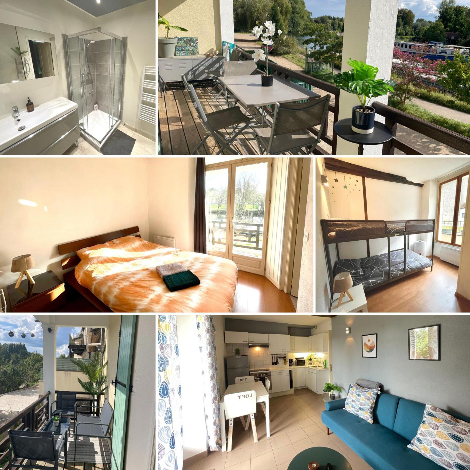 T3-Balcon Plein Sud-Acces Direct Au Bord Du Loing Leilighet Moret-sur-Loing Eksteriør bilde